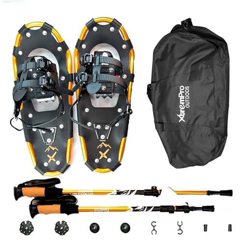Xtrempro All Terrain Snowshoes with Trekking Poles,Lightweight Aluminum Snowshoes and Trekking Poles...