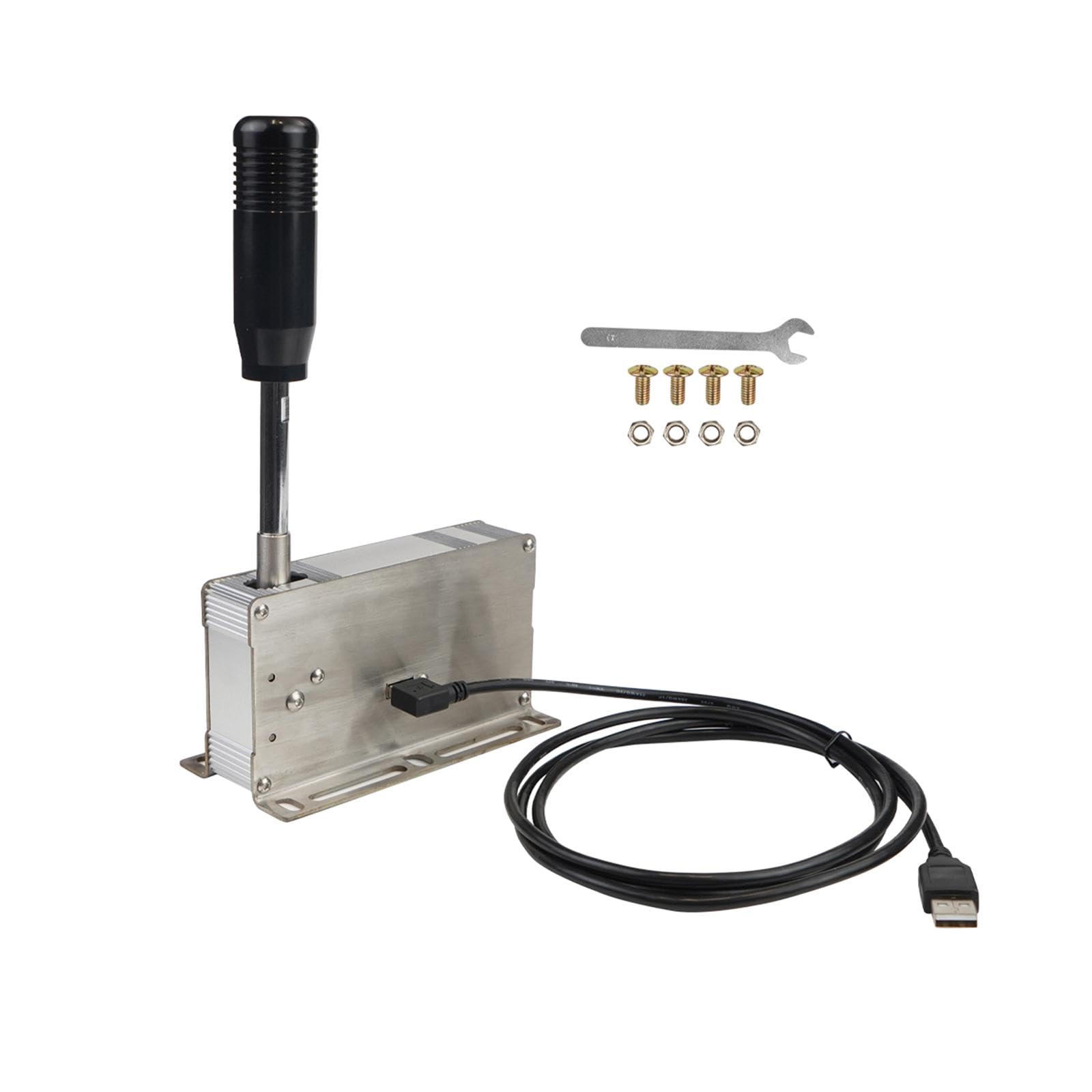BaotyJie Levier de Vitesse Séquentiel USB pour 10 7 XP Simulation Shifter Frein à Main, Levier de Vitesse Métallique pour Simulation de Conduite, Accessoire Jeux Racing, Noir