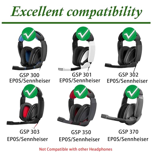 Gobelieve Repuestos de Almohadillas para Auriculares Compatibles con Sennheiser GSP 370/350/303/302/301/300 miniatura 2