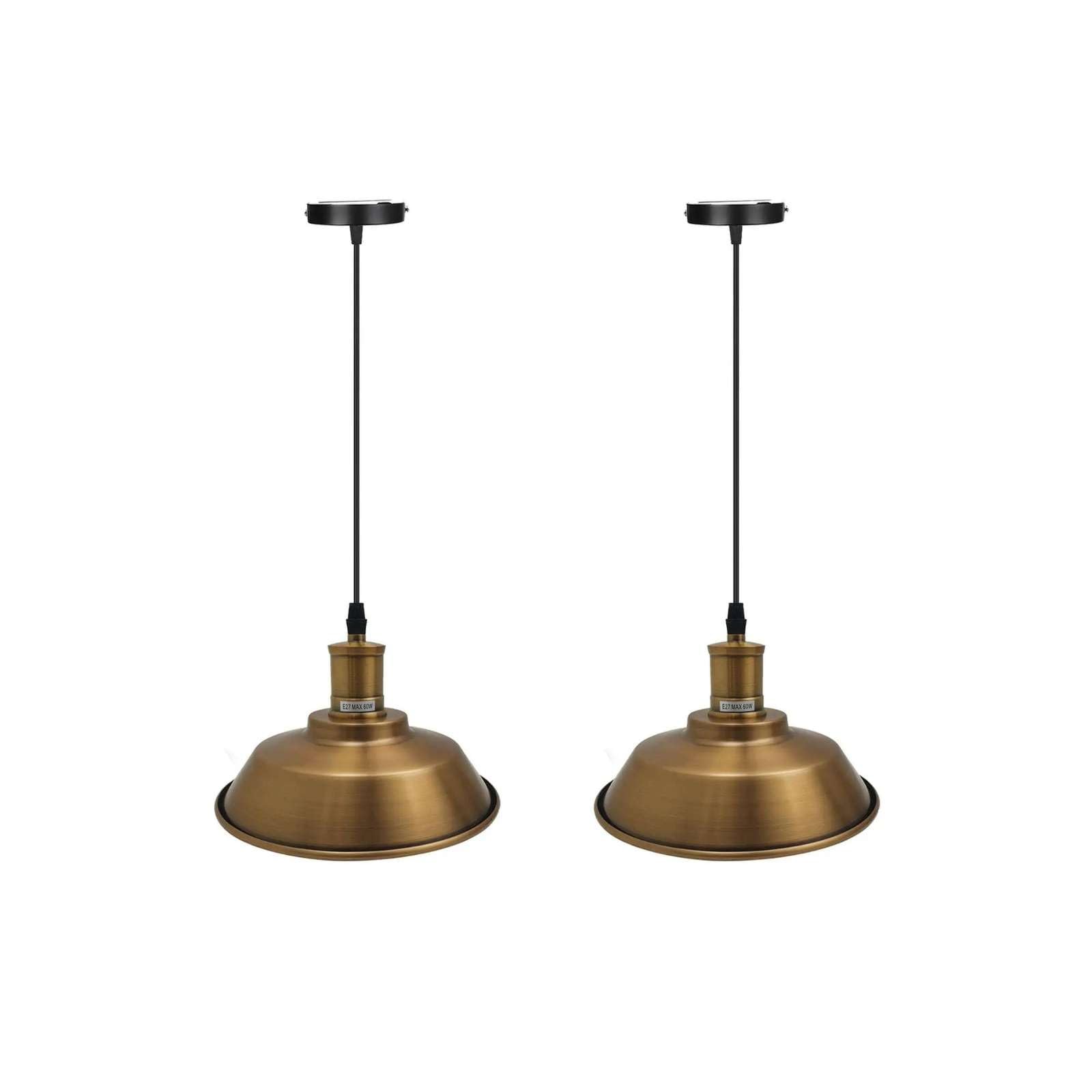 LEDSone Ceiling Pendant Light Industrial 2 Pack of Metal E27 Ceiling Adjustable Cable Hanging Pendant Light Fixture for Hallway Kitchen Bedroom Living Room Dining Room Restaurant — image 1