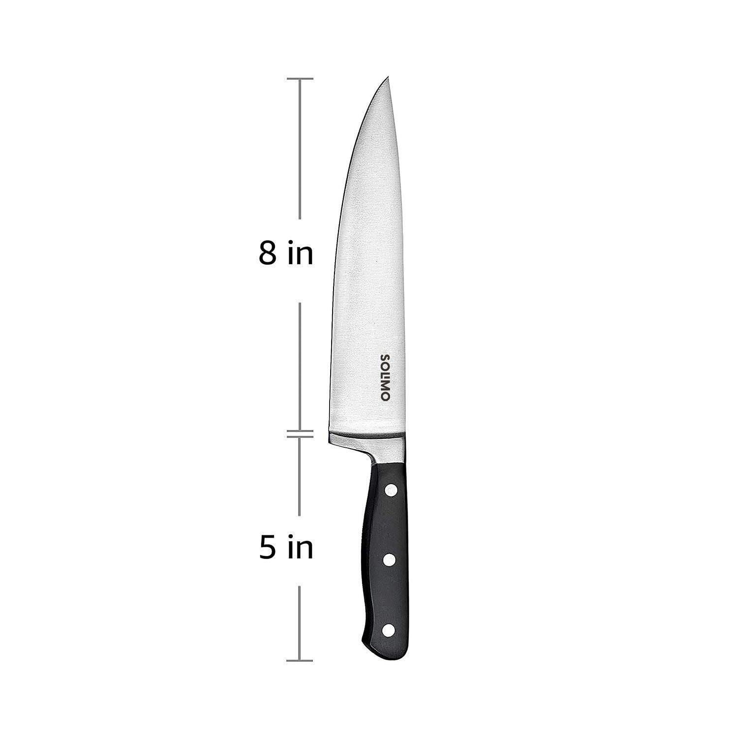 Amazon Brand - Solimo Premium Stainless Steel 8 inch blade Chef's Knife, Silver 4