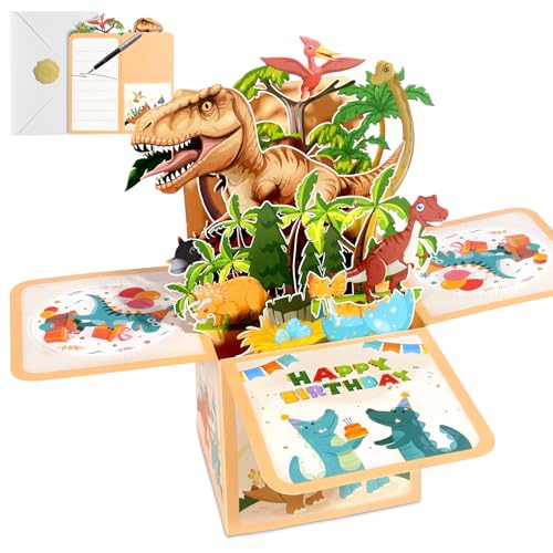 JMHACHY Carte d'anniversaire pop up avec enveloppe – Carte d'anniversaire 3D cool Captain Pieuvre avec note vierge, cadeau surprise pour garçons, fils,...