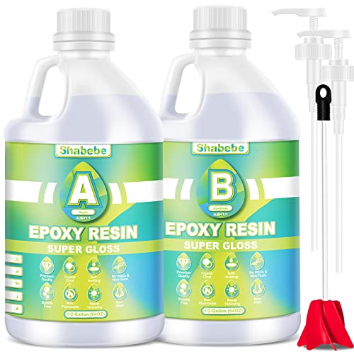 Epoxy Resin, 1 Gallon Super Gloss Epoxy Resin Kit, Self Leveling...