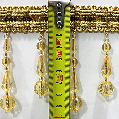 3M Beaded Fringe Trim Crystal Beads Lace Sewing Tassel Curtain Accessories Pendant Edge Lampshade Upholstery Trim Decor #TOP1