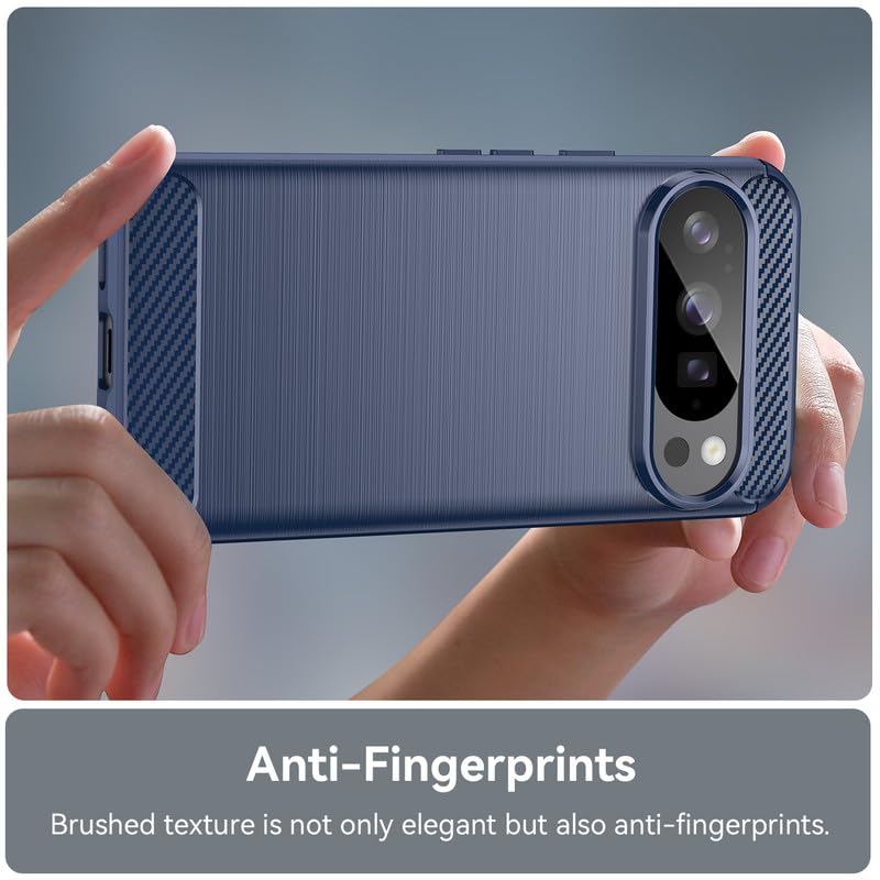 Image of Hybrid Carbon Fiber Back Case for Google Pixel 10 / Pixel 10 Pro (Blue)