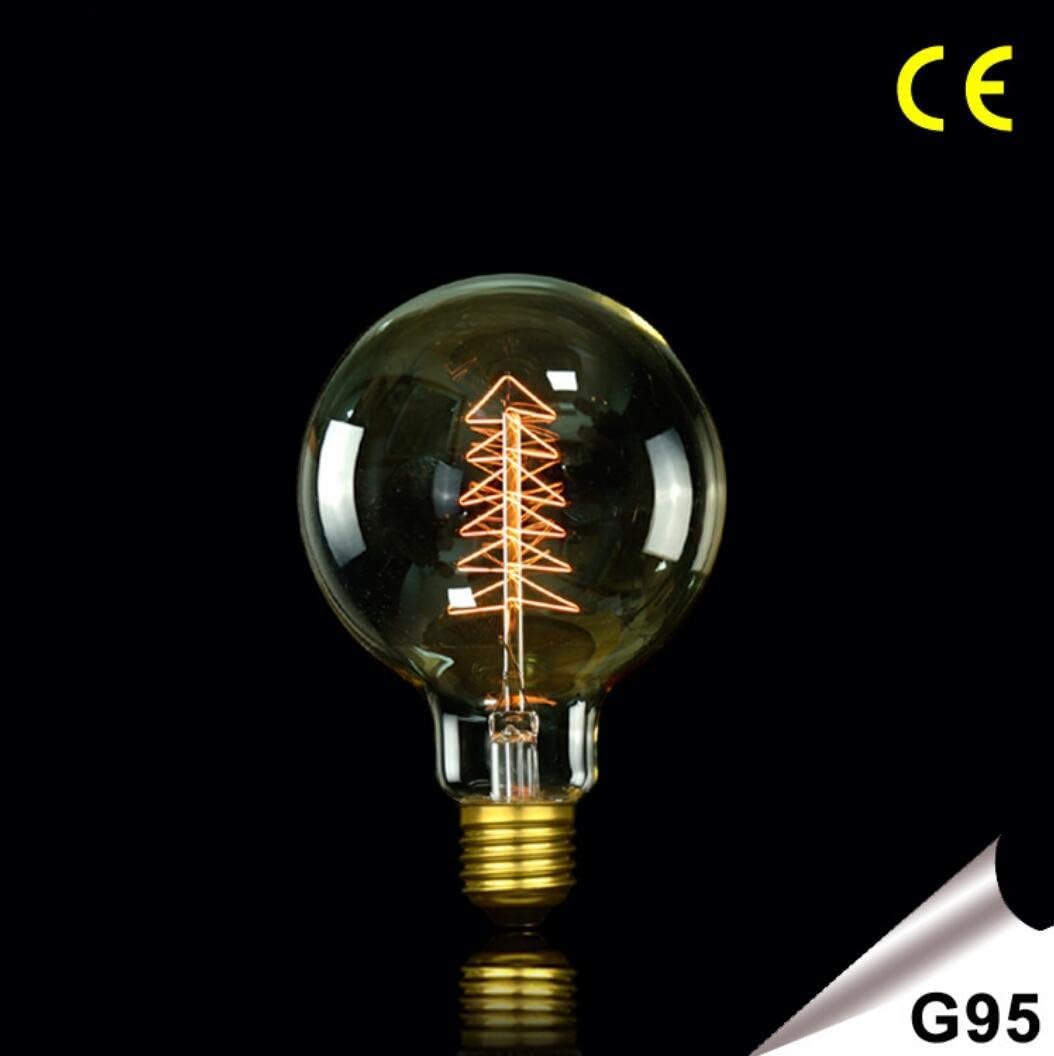RSEN OOFAY LIGHT® Vintage Edison Tungsten filament Bulb E27 Dimmable 2200K G95 LED Bulb Christmas tree Retro Energy Class A++, 40w