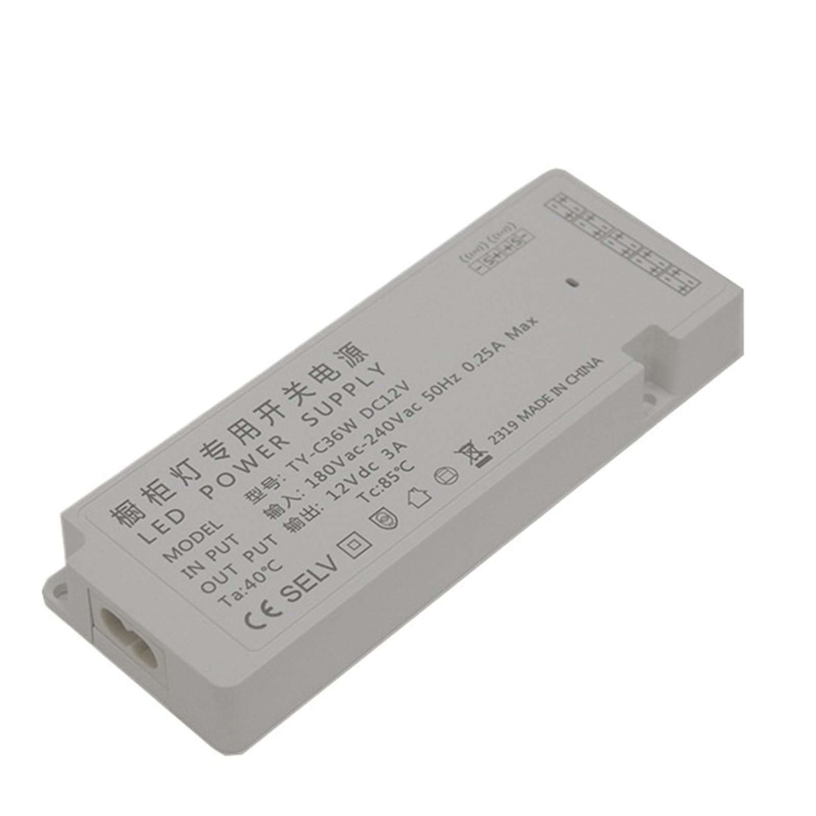Alimentatore per illuminazione mobili Led220V | Ingresso: 220V; Uscita: 12V/24V; Caratteristiche: Ultra-sottile/Controllo a sensore(12V-36W-Dual Port)