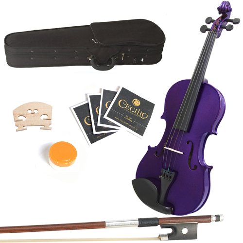 Mendini 16-Inch MA-Purple Solid Wood Viola with Case, Bow, Rosin, Bridge and Strings