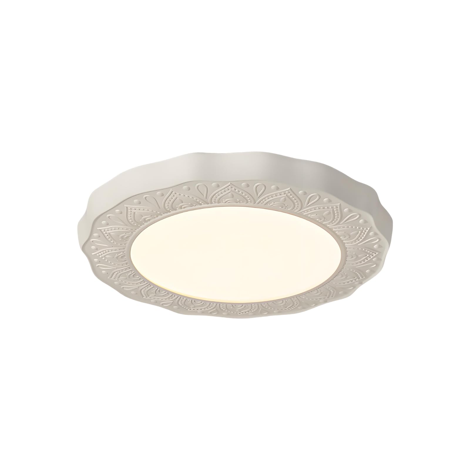 YNVIOZM Modern LED Flush Mount Ceiling Light, French Carved Design,3000K/4000K/6000K Dimming Ceiling Lamp, 72W Resin Lighting Fixture for Bedroom, Kitchen, Dining Room, Office
