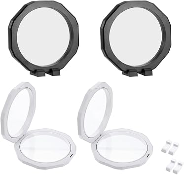 4 Pcs Octagonal Shape 3D Floating Display Case Frame Display Holder Stands Inner Round PE Film Storage Box for AA Coin Jewelry Challenge Coin Medal Antique 5 x 5 inch Black and White