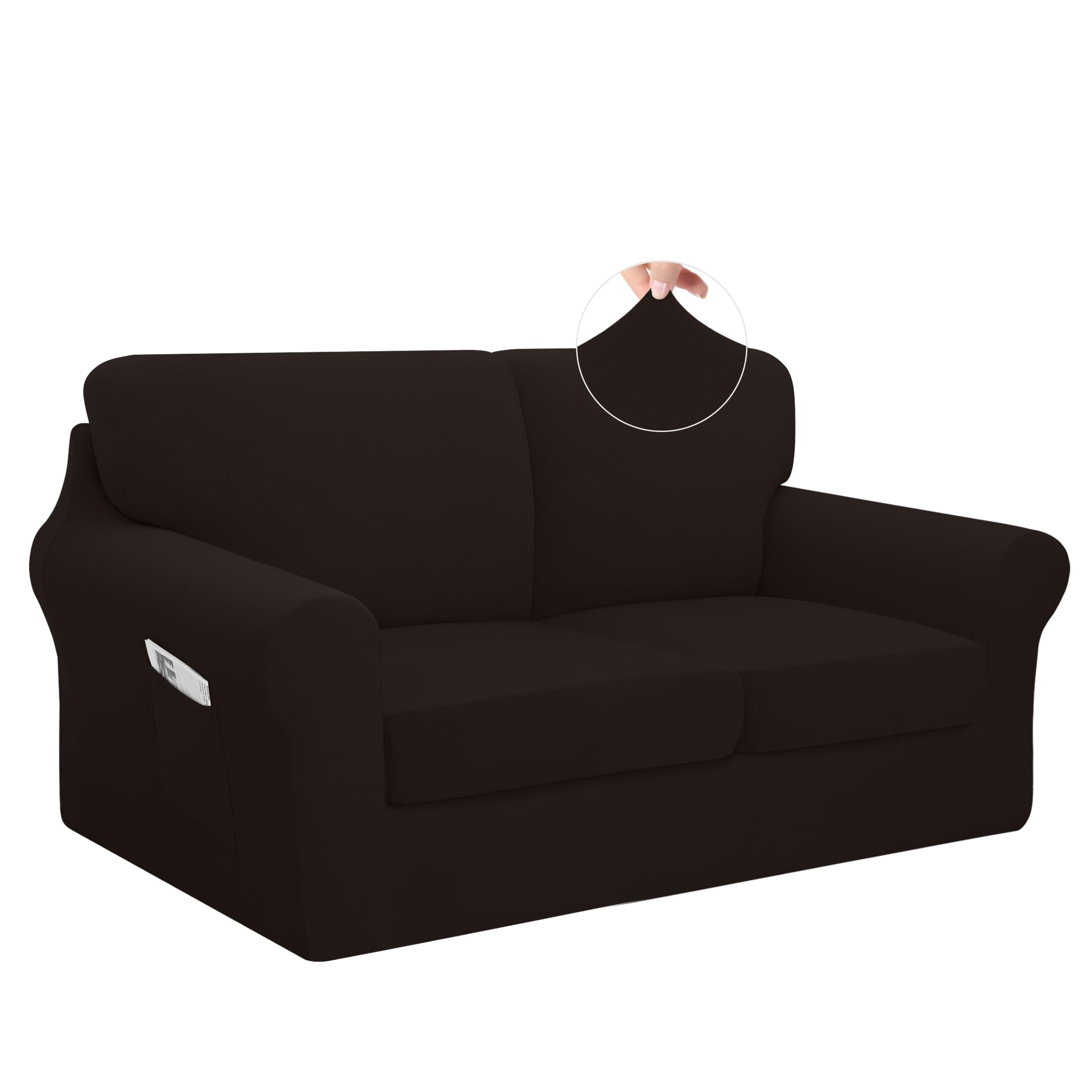 Easy-Going 5 Pieces Stretch Loveseat Cover Washable Loveseat Slipcover Set for 2 Backrest and Seat Cushion Couch Anti-Slip Sofa Couch Cover Furniture