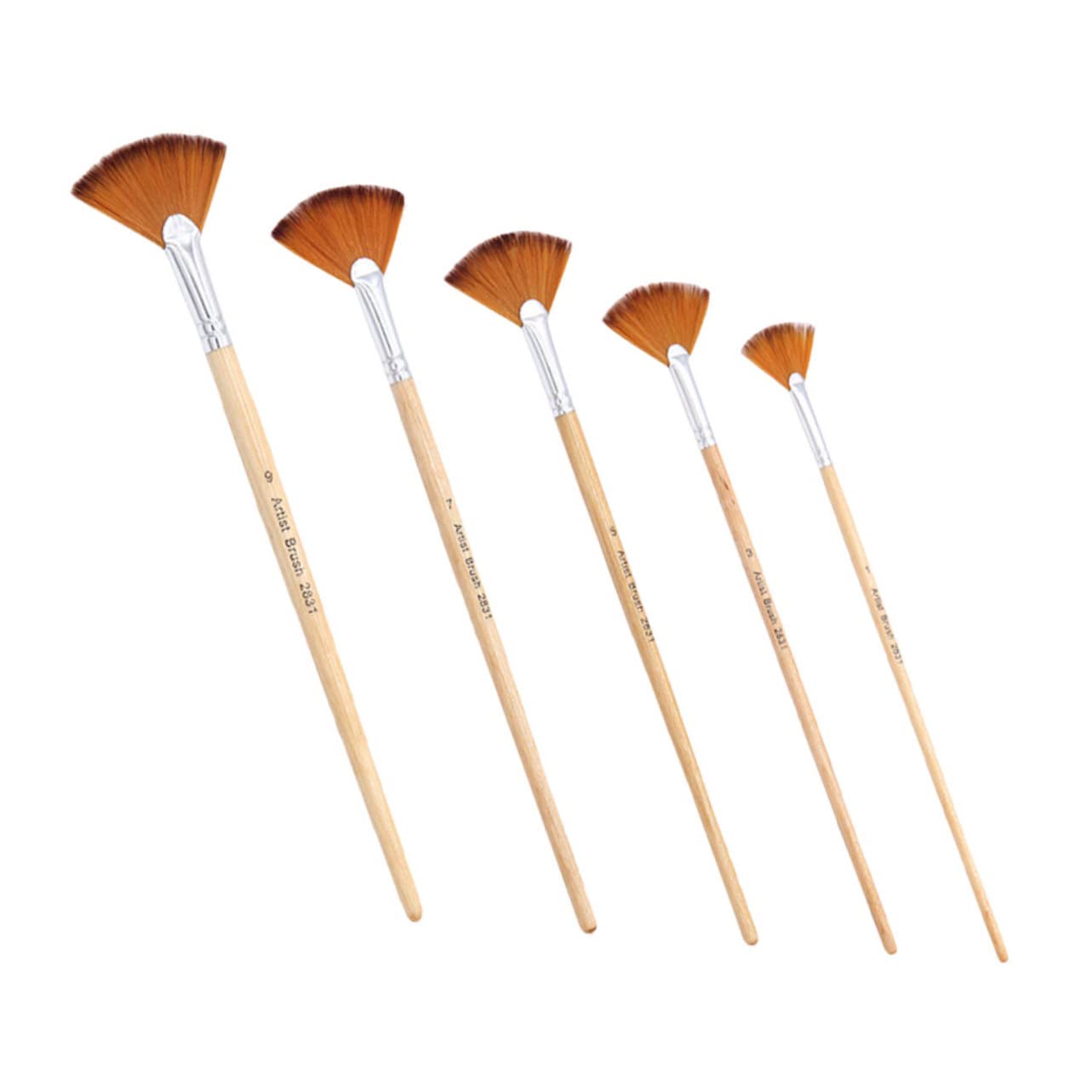 BEBEMOKO 5Pcs Portable Multi Function Fan Paint Brush for Watercolor and Painting for Art Projects Easy to Clean and Flexible Use for Artists