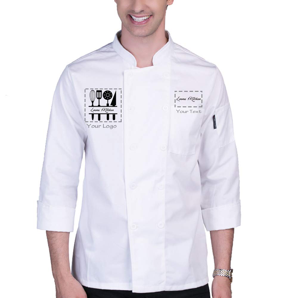 Add Your Own Custom Text Name Personalized Message or Image Printing on  Chef Jacket Hotel Kitchen Restaurant Chef Coat