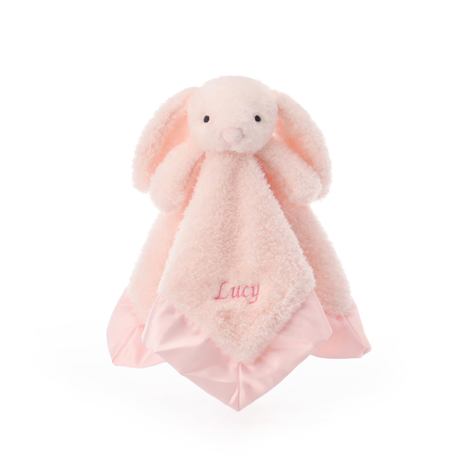 Apricot Lamb Stuffed Animals Baby Comforter Personalized Pink Bunny Security Blanket Infant Nursery Character Custom Blanket Luxury Snuggler Plush Lovey for Newborn Baby Doll Blanket