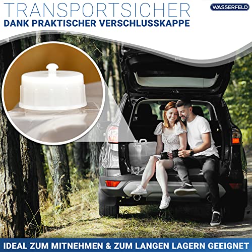 WASSERFELD ® [1x20L] Wasserkanister Faltbar inkl. auslaufsicherem Dosierhahn & Tragehenkel - Robuster Trinkwasserkanister mit Verschlussklappe - Auslaufsicherer Wasserbehälter