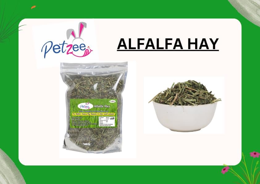 Image of Alfalfa Hay, Food for Rabbits, Guinea Pig, Hamsters and Other Small Animals (400 GMS) (Pack of 3)