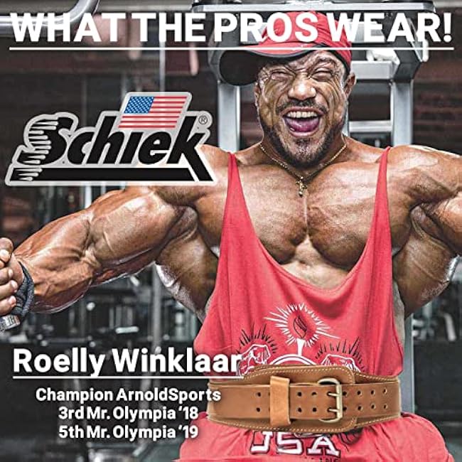 Schiek Sports 2006 Leather 6 Weight Lifting Belt - Weightlifting Belt with Double Prong Stainless Steel Belt Buckle