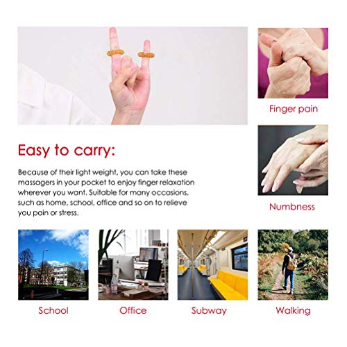 Massage Ring,20 Stücke Finger Massage Ring,Finger Massage Ring Set,Finger-Ringe für Fingermassage,für Jugendliche, Erwachsene, Stress Reduzierer und Massager(10 Gold + 10 Silber) - Image 6