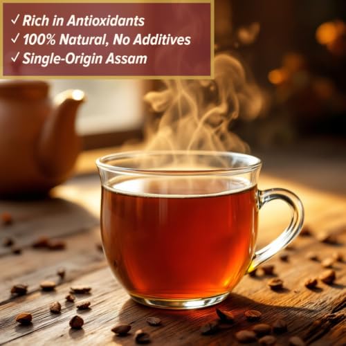 Image of KOLLAMAI Premium Assam CTC Black Tea Leaves | Strong Kadak Chai Patti | 1kg Jar (Pack of 1) | Makes 400 Cups