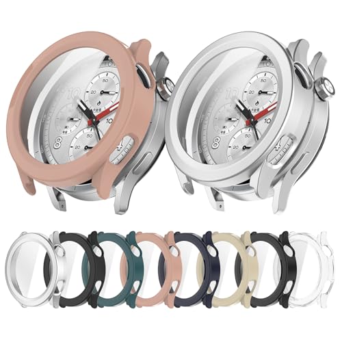 Protector Xiaomi Watch S5 de cristal templado y funda PC negra 6