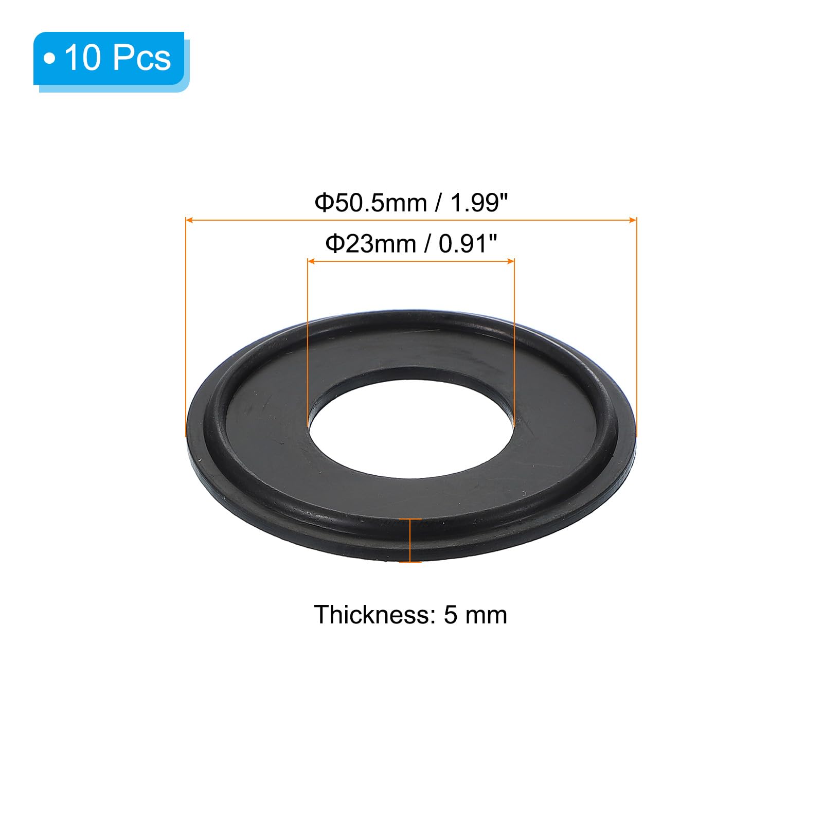 PATIKIL Tri-Clamp-Dichtungen – 10 Stück, 50,5 Mm Außen-Ø, 29,3 Mm Innen-Ø, Silikon, Für Sanitär- & Lebensmittelindustrie