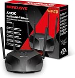 Mercusys TP-Link MR3000X AX3000Mbps Router WiFi 6 Dual-Band, 4 Porta Gigabit, 2402Mbps su 5 GHz e 574Mbps su 2,4 GHz, 4 Antenne Ad Alto Guadagno, OFDMA, WPA3, Canali da 160MHz,VPN, non supporta xDSL