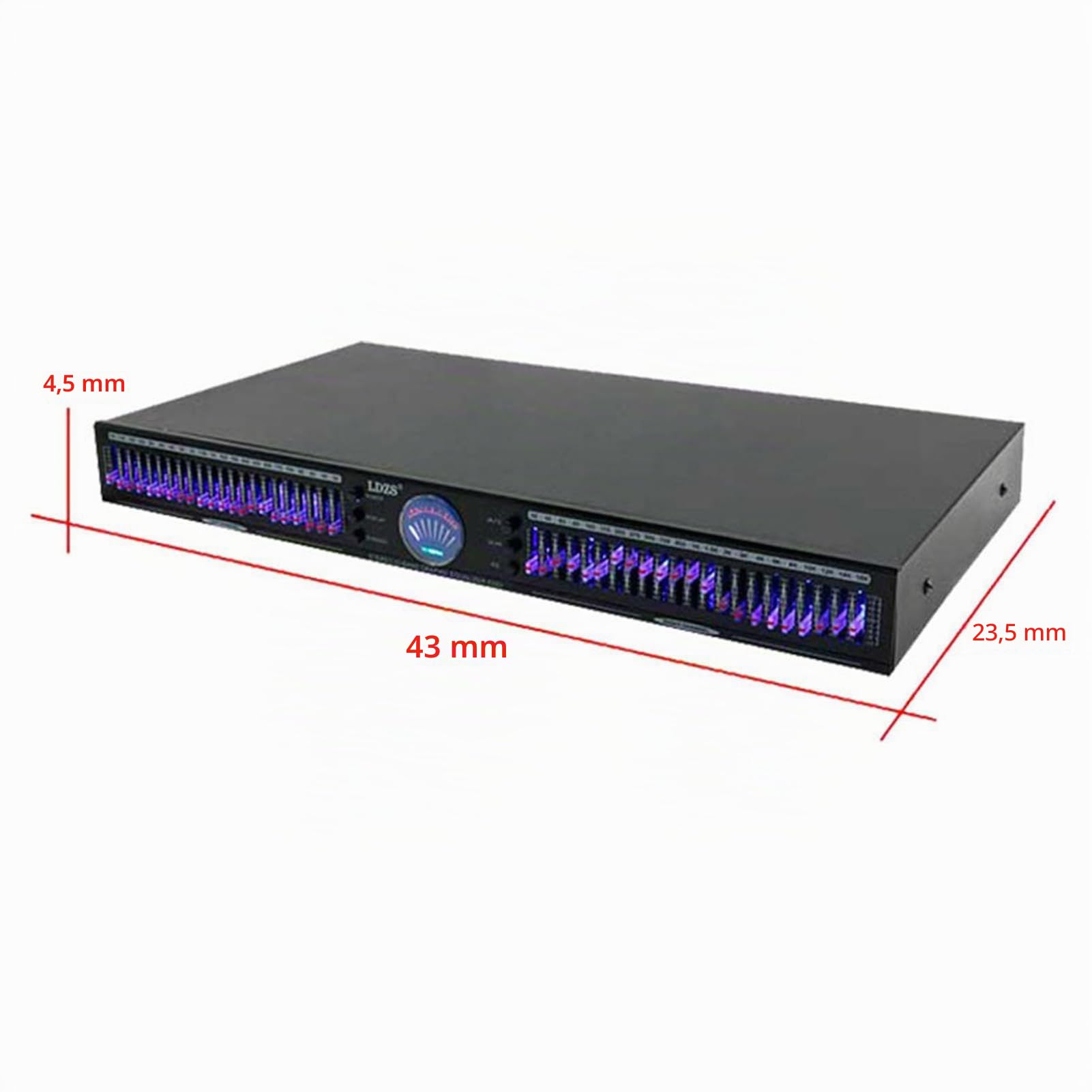 Equalizzatore Audio a 24 Bande, Equalizzatore Audio Digitale, con Display a Spettro LED, 10 Effetti Preimpostati, Riduzione del Rumore, Regolazione Bassi/Medi/Alti
