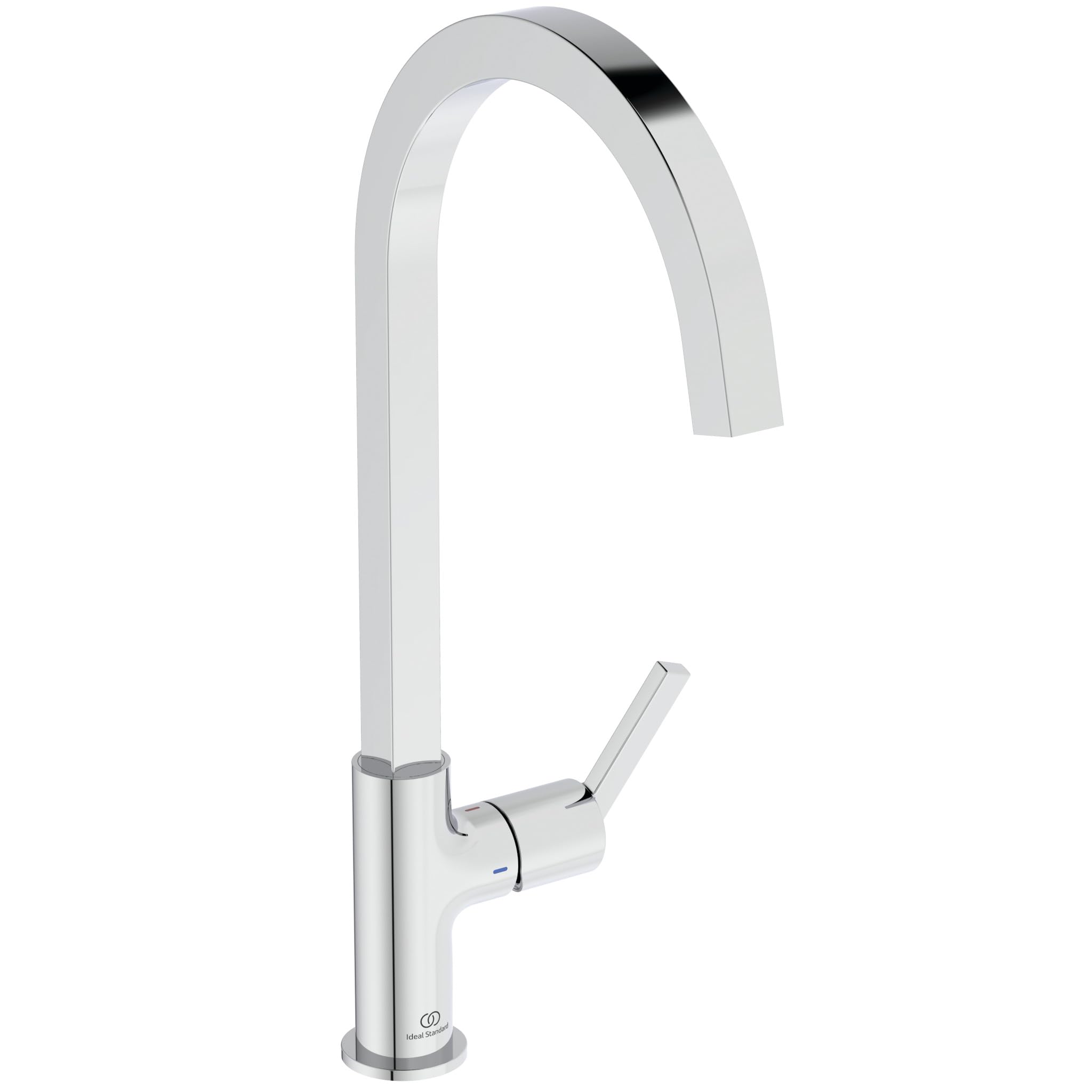 Ideal Standard – Gusto Miscelatore cucina, Bocca alta squadrata, con cartuccia FirmaFlow, bocca girevole a 360°, facile da installare con fissaggio EasyFix+, Cromato