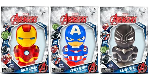 Marvel Avengers Action Figures Large 5.5" Foam Ball. Squishy Toy Super Hero Spiderman, Hulk, Captain America, Iron Man & Black Panther , Fidget Ball Stress Toy Kids Games