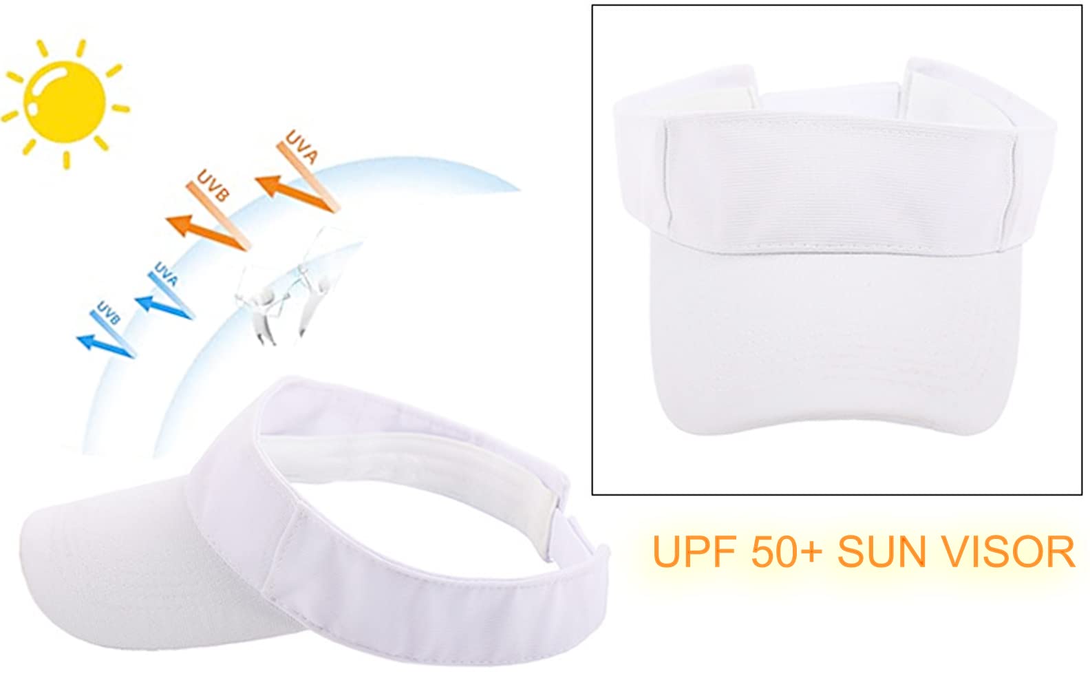 Sombrero de visera para niños de 4 a 12 años, visera de golf, anti UV, sombrero de verano para playa, sombrero de protección solar de ala ancha, gorra ajustable con visera a presión, gorra