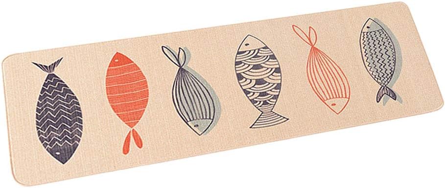 UKELER Anti-Fatigue Hallway Kitchen Runner Rug Comfort Rubber Backing Kitchen Rugs and Mats Non-Slip Floor Mat for Kitchen Bathroom (Fishes, 17" × 47")