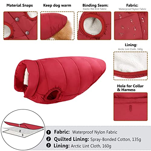 MAKINGTEC-Windproof-Dog-Winter-Coat-Waterproof-Dog-Jacket-Warm-Dog-Vest-Cold-Weather-Pet-Apparel-with-2-Layers-Fleece-Lined-for-Small-Medium-Large-Dogs-Size-M