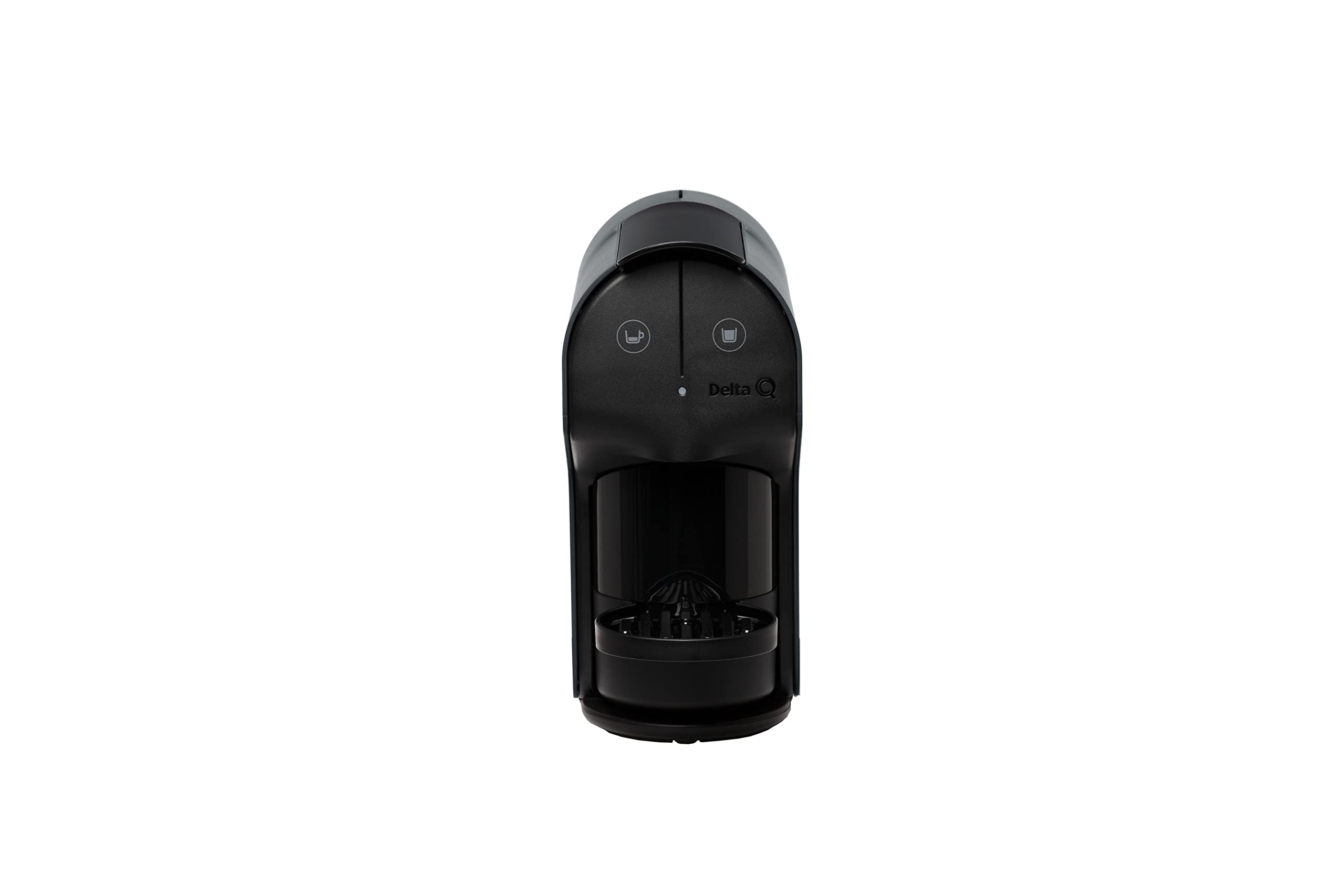 Delta Q - Pack Cafetière Delta Q Quick Gris - Pour café, thé et boissons chaudes - Simple et pratique - Design élégant - Comprend 100 capsules DeQafeinatus + Qharacter