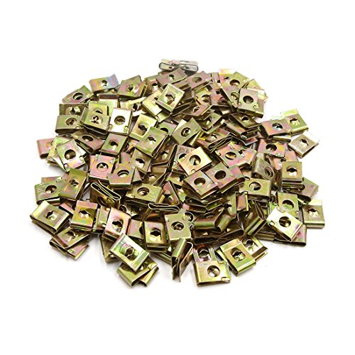 uxcell 200pcs Bronze Tone Metal Motorcycle Scooter Fairing Bolts Fastener Clips Screws