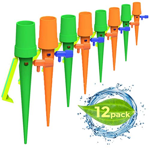 Upgraded Adjustable Self Watering Spikes. Indoor Outdoor Plastic Bottle Garden Plant Drip Irrigation