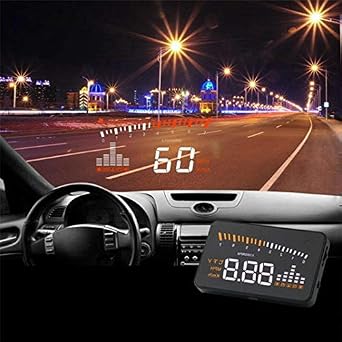 Car Head Up Display, Baceyong Car HUD Display Projector Digital Speedometer with RPM, Water Temperature, Voltage, Overspeed Alarm, HD Displayscreen, OBDII Interface, Engine Fault Alarm