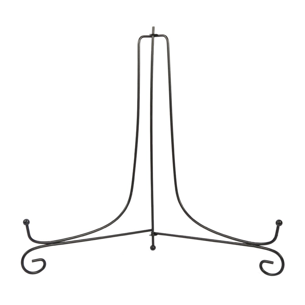 Yosoo Iron Display Stand, Black Iron Easel Plate Display Photo Holder Stand, Displays Picture Frames, Cookbooks, Decorative Plates, Tablets and Art (12 inch)