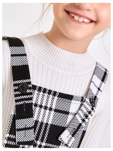 Milumia Girl Plaid Print Pinafore Overall Dress Button Front A Line Short Dresses4