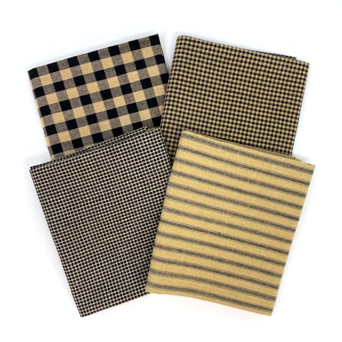 Set of 4 Primitive Black Fat Quarters