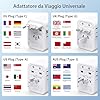 Adattatore Universale da Viaggio, Presa Universale da Viaggio con 2 USB A 2 Type-C,Adattatore Spina Internazionale per Americana USA Giapponese UK Inglese Australia Messico Tailandia,Viaggio