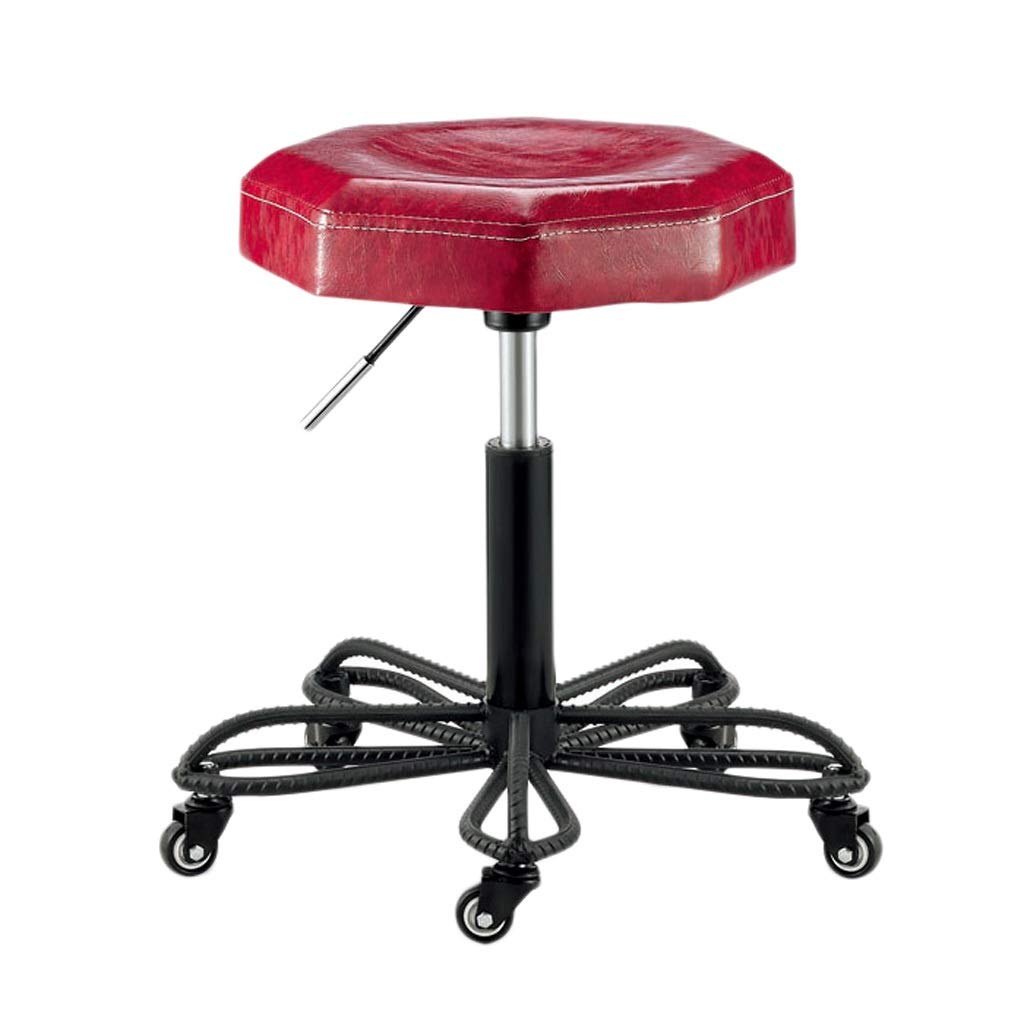 Tabouret de coiffure réglable avec assise pivotante et poulie fluide