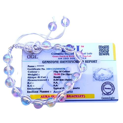 Image of Apnisanskriti Premium Lab Certified Round Crystal Gem Stone Beads Bracelet (8mm, AAA Quality, Free Size)