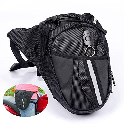 Bolso de Cintura con Pierna  HMMJ Motocicleta  Caída Lona Bolsa de Mochila: Negro