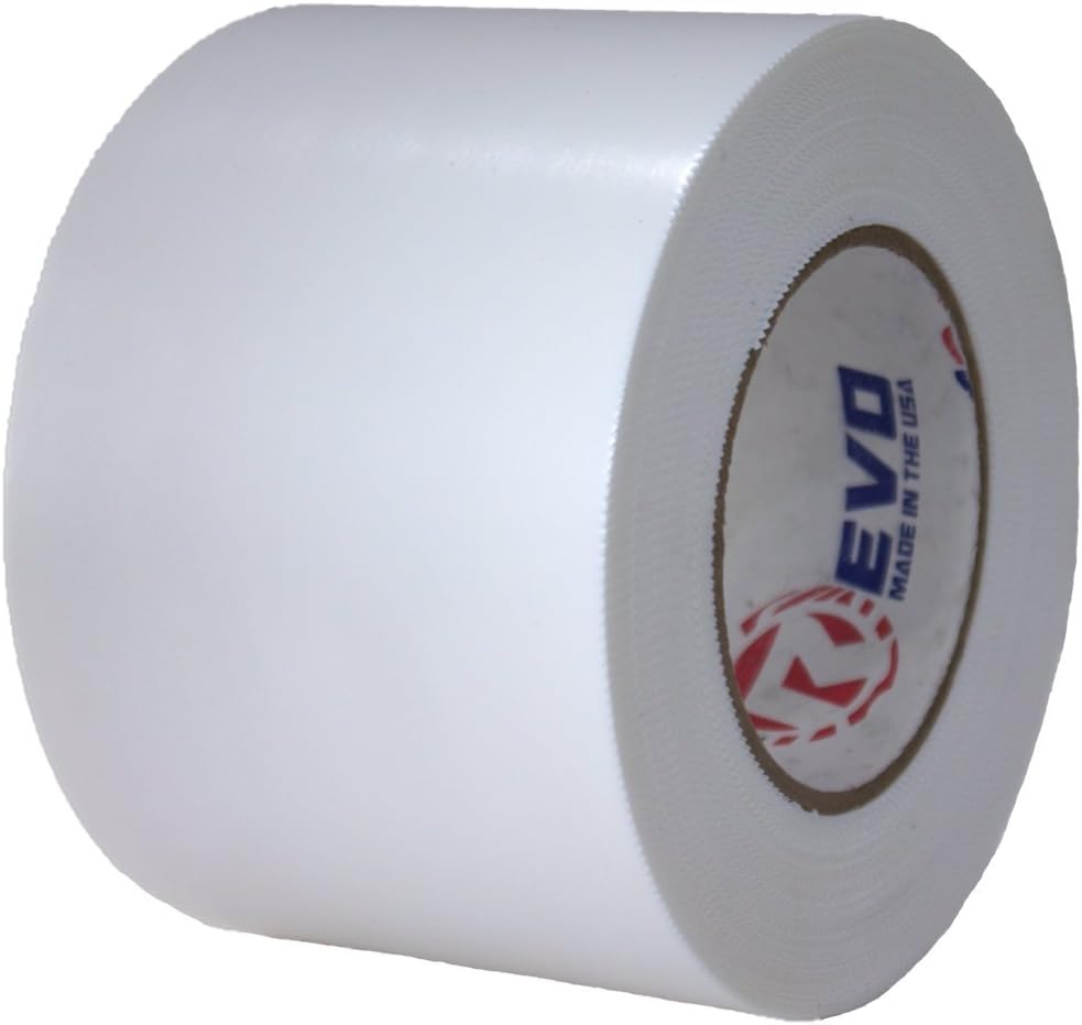 REVO Preservation Tape/Heat Shrink Wrap Tape (4" x 60 Yards) Made in USA (White) Poly Tape - Electrical Tape - Boat Storage Tape (PINKED Edge) Single ROLL (Heavy Duty: 9 MIL Thickness)