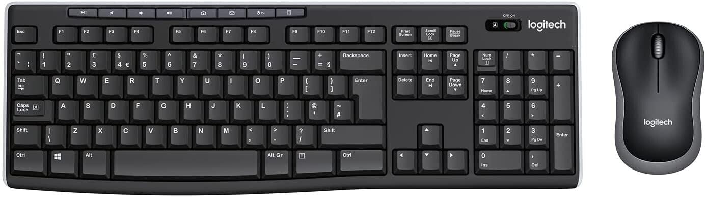 Logitech Slim Wireless Keyboard And Mouse Combo MK470 Toetsenbord USB Qwerty Engels Grafiet 920 009204 Logitech Slim Wireless Keyboard And Mouse Combo MK470 Toetsenbord USB Qwerty Engels Grafiet 920 009204