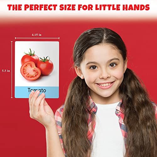 Image of Big Flash Cards for Kids: Vegetables | 32 Double-sided Picture Cards, Durable & Water Resistant | Early Learning & Development Toy for Preschooler & Toddler 2-6 Years | Can Be Wiped Clean