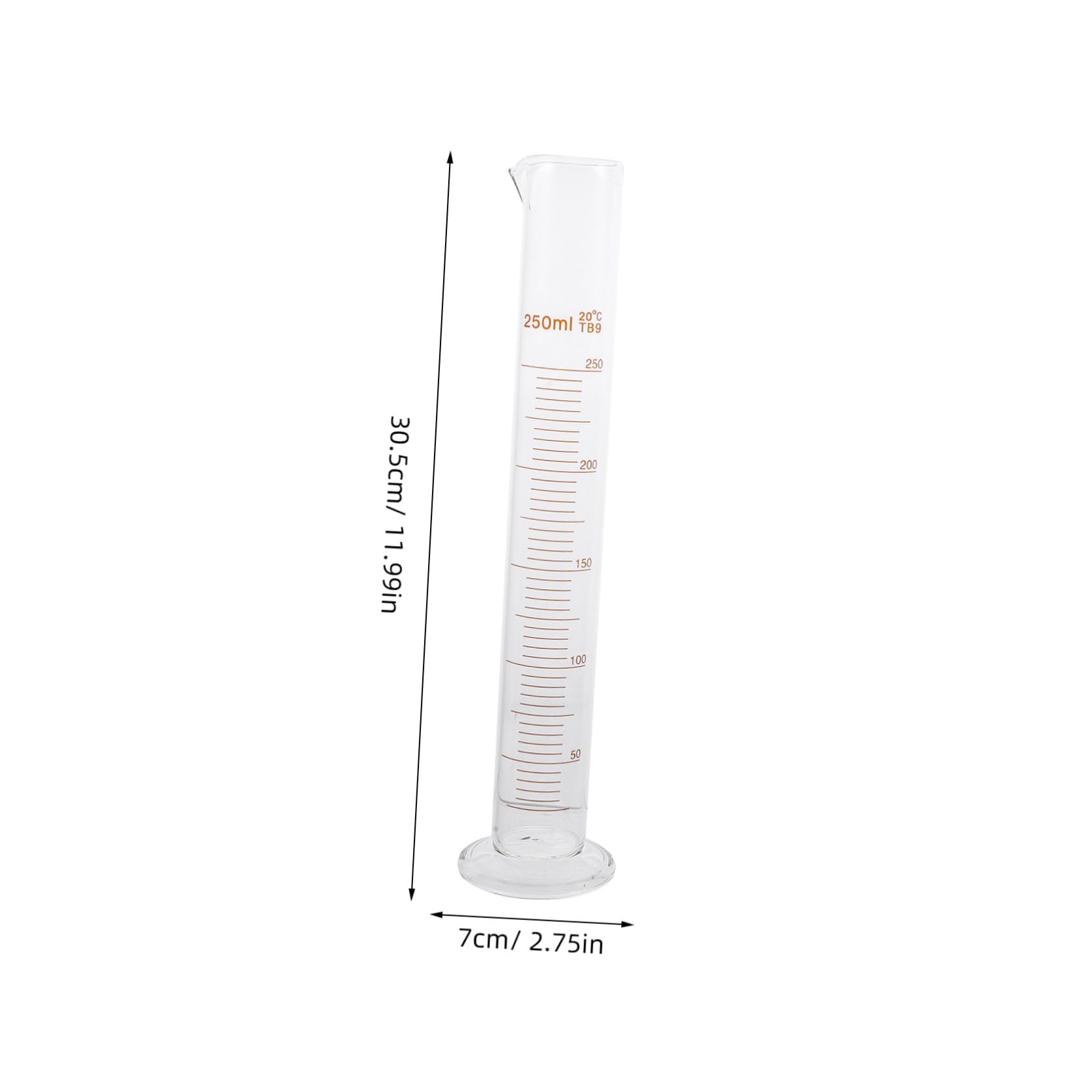Bicchieri Graduati senza Perdite Laterali Set 9 Pezzi in Vetro Resistenti Alte Temperature, Capacità 50ml-250ml per Laboratorio Scientifico per Esperimenti Scientifici