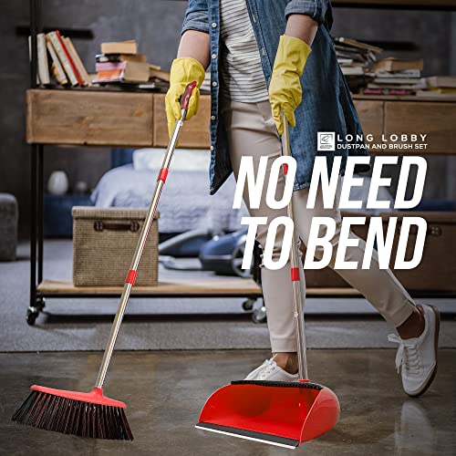 Set scopa e paletta con manico lungo - Scopa per