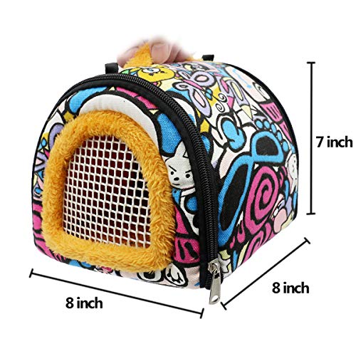KAMEIOU Small Animal Carrier Bag Small Guinea Pig Hedgehog Carriers with Detachable Strap Double Zipper Travel Pets… - Image 4