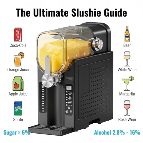 Image of Garvee Slushie Machine for Home No Ice Needed, Frozen Drink Maker with LED Display & 6 Pre-Set Programs, Self-Cleaning Function 88 oz Large Capacity for Frozen Margaritas,Frappes,Ice Cream,